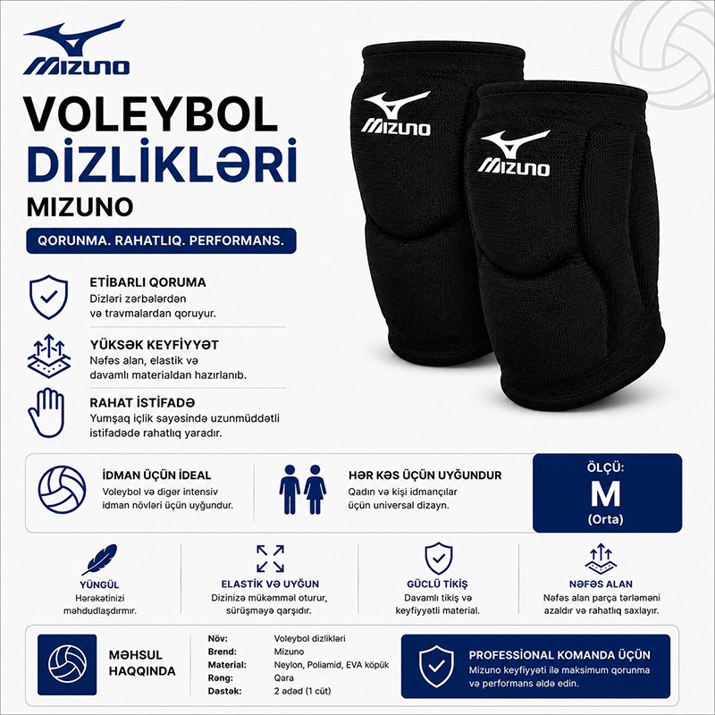Orjinal Mizuno voleybol dizliyi